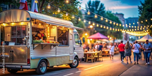 Street Food Truck at Twilight, Food Truck , Night Market , Street Food ,  Street Food Festival