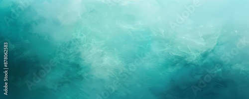 Abstract Blue and Green Watercolor Wash with Soft Swirls and Cloudy Textures