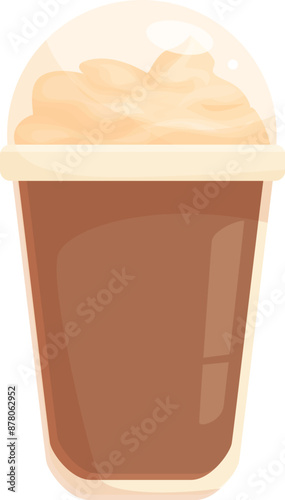 Refreshing coffee drink with whipped cream is shown, ready to be enjoyed on a hot day