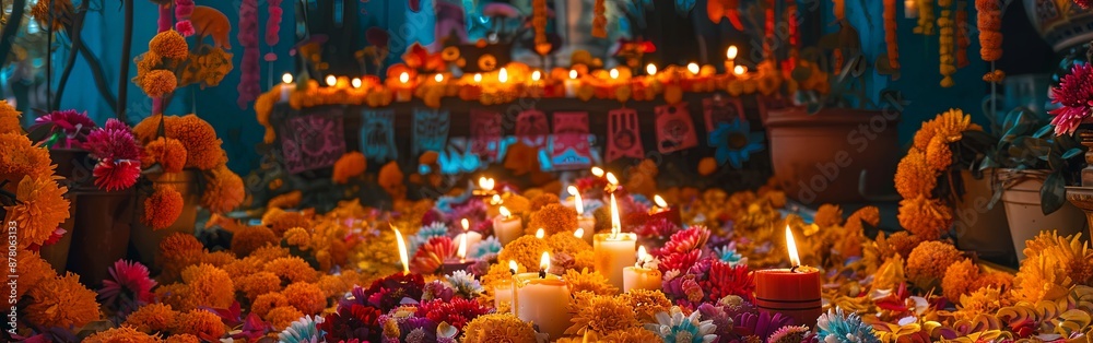 Vibrant Celebration of Dia de los Muertos Altar Vibrant Celebration of Dia de los Muertos Altar