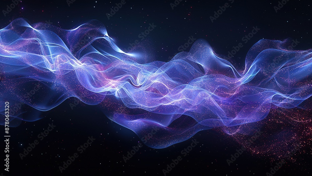 Obraz premium Abstract Glowing Waves and Stars