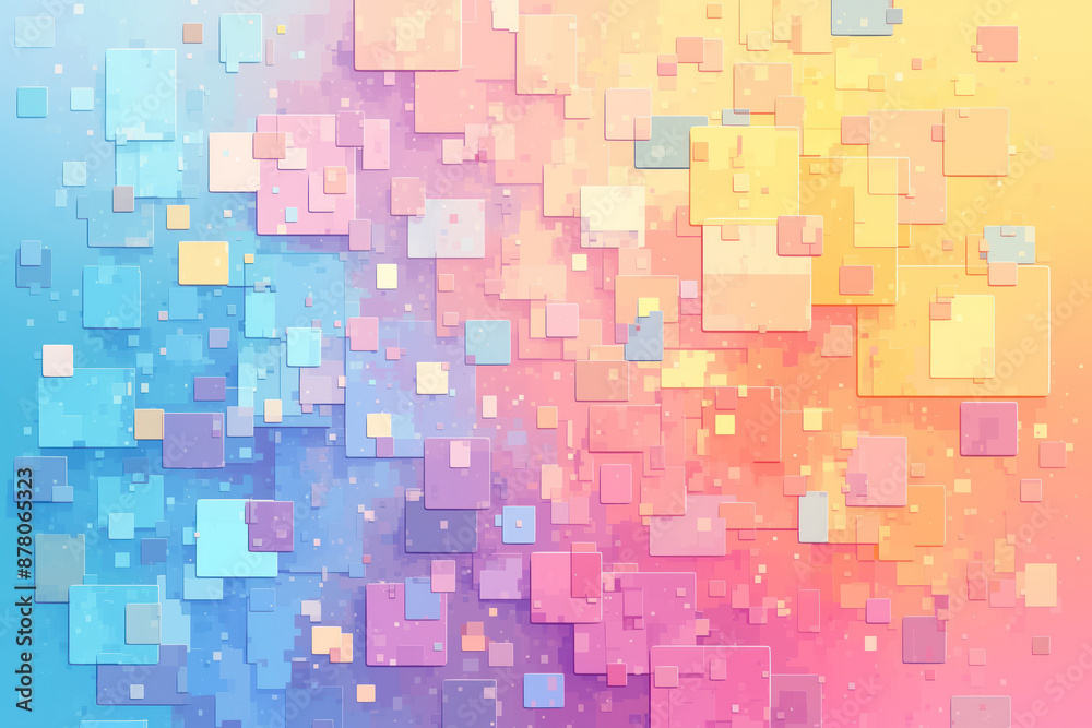 Pastel abstract squares pattern background
