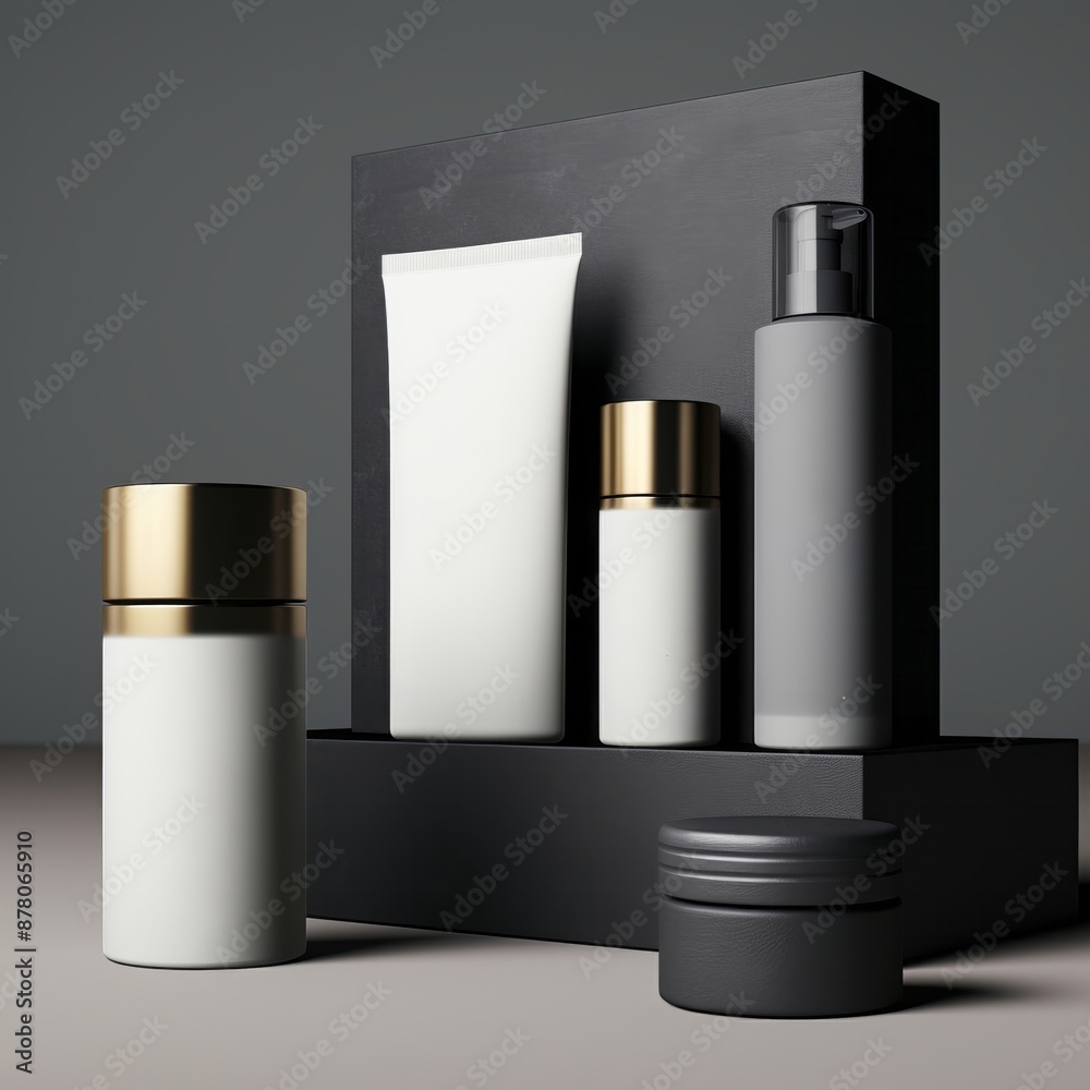 luxury Skincare Packaging with creams and perfumes,generated with AI. luxury Skincare Packaging with creams and perfumes,generated with AI.