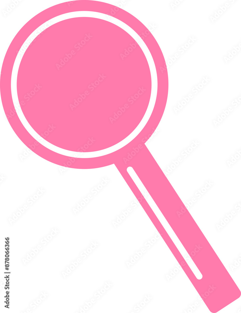 Pink magnifying glass or search icon in flat style. Pink magnifying glass or search icon in flat style.