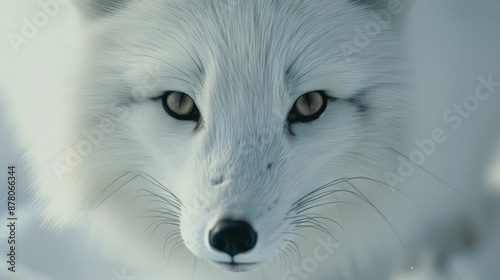 Arctic fox Vulpes lagopus close up photo