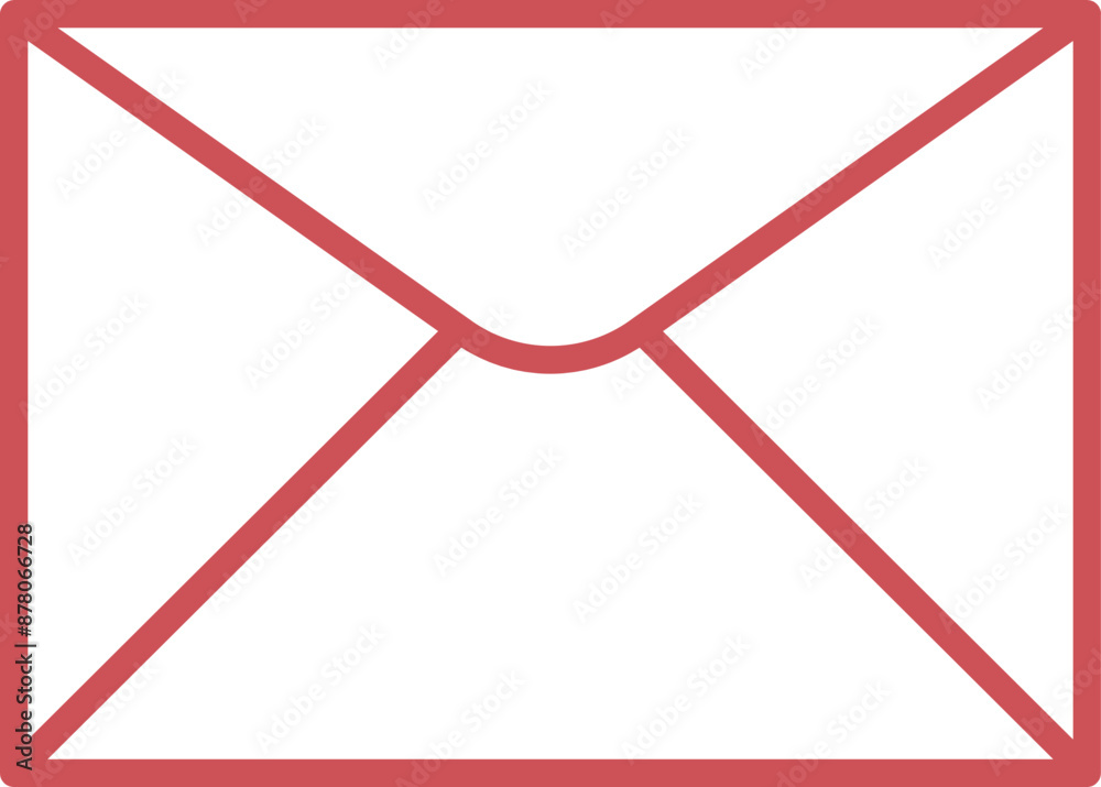 Orange line art illustration of mail or envelope icon.