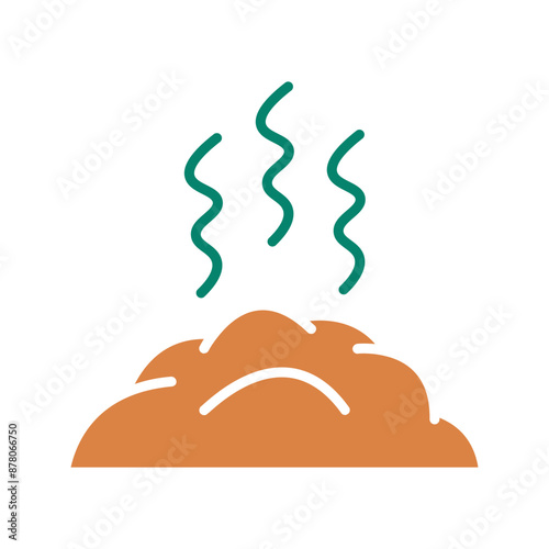 Compost pile line icon. Organic waste, recycling, soil enrichment, biodegradation, environmental sustainability, garden waste, natural fertilizer, composting process, eco-friendly, decomposition