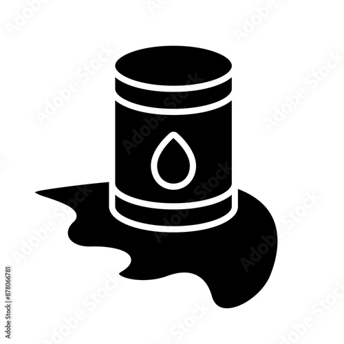 Oil spill line icon. Container, liquid, environmental hazard, pollution, leakage, petroleum, chemical waste, toxic spill, industry, eco disaster, water pollution, hazardous material, spill, accident