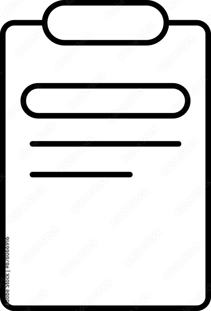 Illustration of Clipboard icon in black line art. Illustration of Clipboard icon in black line art.