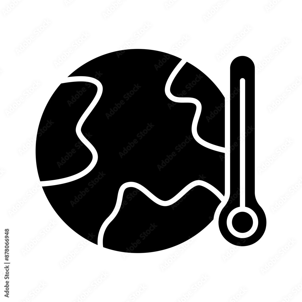 Earth temperature line icon. Global warming, climate change, environmental issue, planet, temperature rise, greenhouse effect, ecological impact, earth, thermometer, heat, climate Earth temperature line icon. Global warming, climate change, environmental issue, planet, temperature rise, greenhouse effect, ecological impact, earth, thermometer, heat, climate
