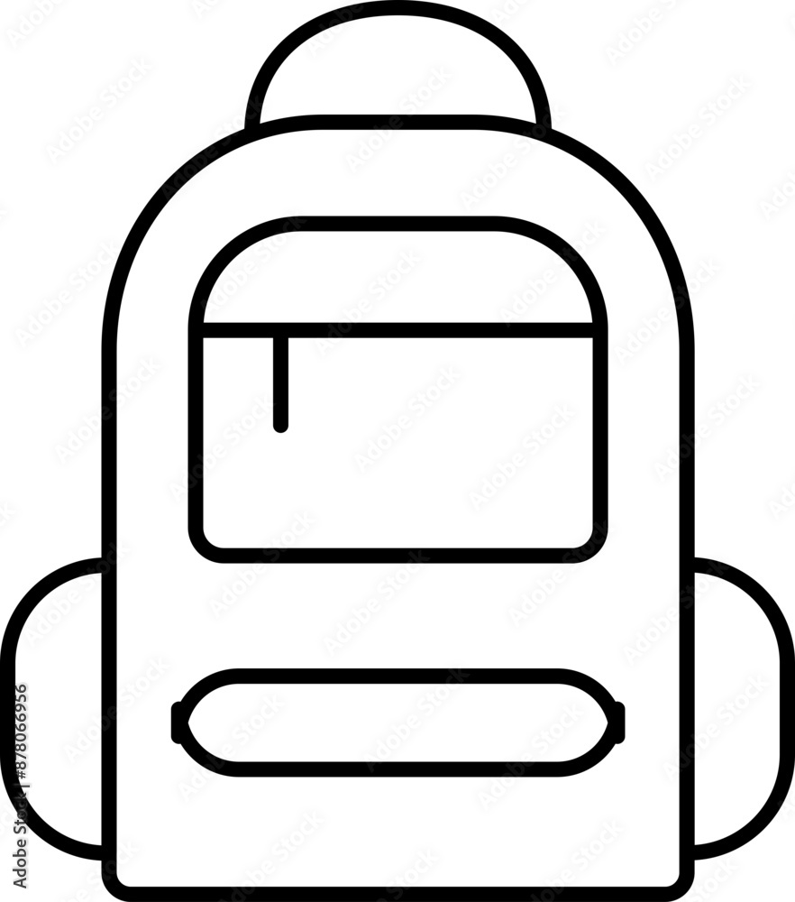 Flat style Backpack icon in line art. Flat style Backpack icon in line art.