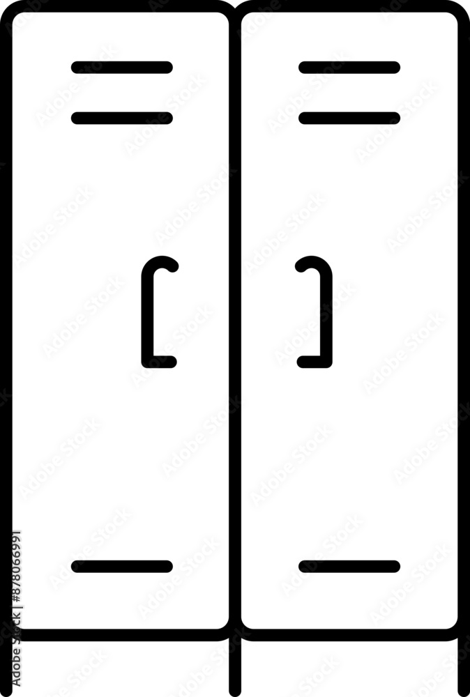 Line art illustration of Cupboard icon. Line art illustration of Cupboard icon.