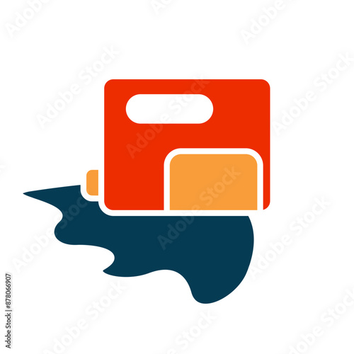 Chemical container spill line icon. Liquid, hazard, pollution, leakage, environmental risk, toxic substance, contamination, chemical waste, industrial accident, hazardous material, spill, chemical