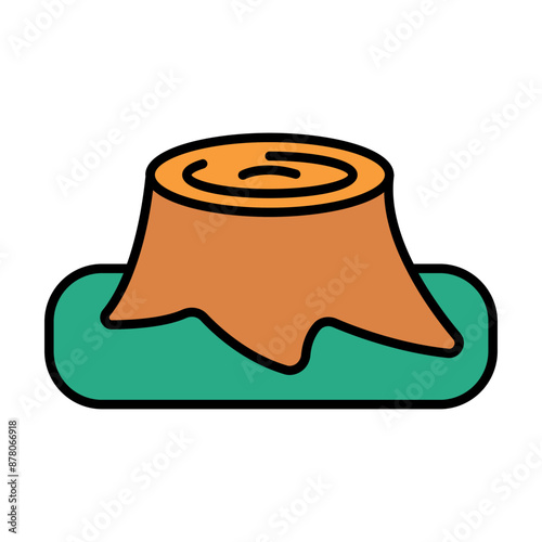 Tree stump line icon. Deforestation, logging, environmental issue, cut tree, forest destruction, wood, nature impact, ecology, tree stump, environmental, deforestation, logging, forest, nature