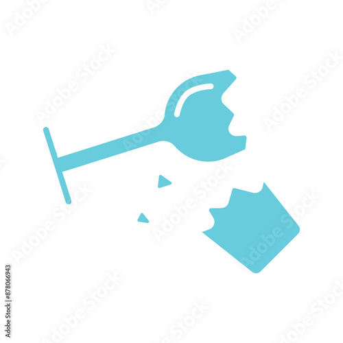 Broken glass line icon. Shattered, sharp fragments, broken pieces, accident, damage, safety hazard, broken object, glass shards, broken glassware, fragility
