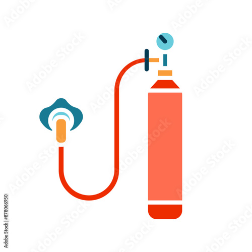 Oxygen tank line icon. Medical equipment, respiratory aid, gas cylinder, emergency, healthcare, oxygen supply, breathing apparatus, hospital, patient care, oxygen therapy, respiratory support, tank