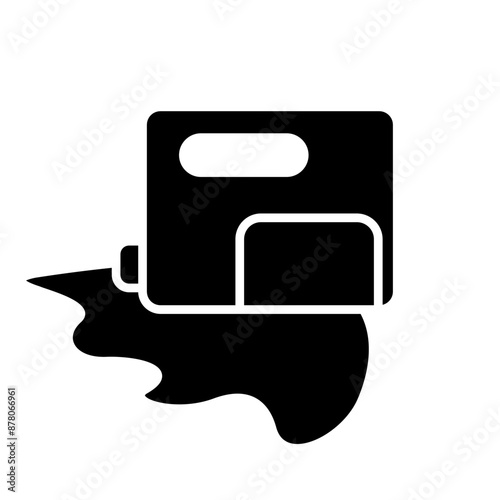 Chemical container spill line icon. Liquid, hazard, pollution, leakage, environmental risk, toxic substance, contamination, chemical waste, industrial accident, hazardous material, spill, chemical