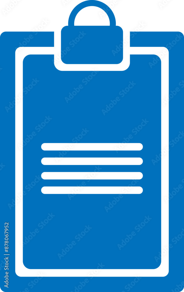 Flat style clipboard icon in blue and white color. Flat style clipboard icon in blue and white color.