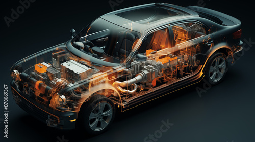 elektroauto batterien hitze thermik ladestrom laden strom  auto pkw durchsicht konstruktionsskizze blaupause