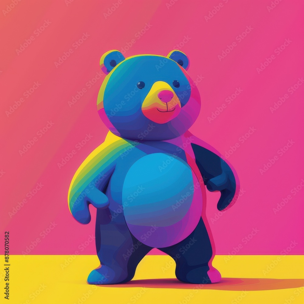 Vibrant artistic bear portrait Vibrant artistic bear portrait
