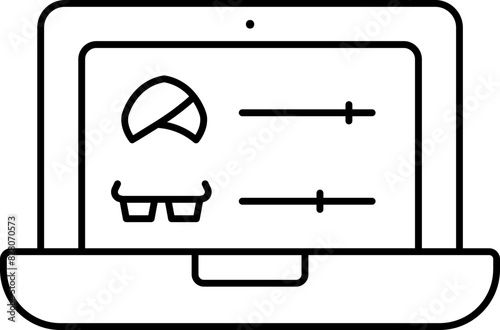 Online Exit Polls in Laptop Screen with Candidate Symbol Icon.