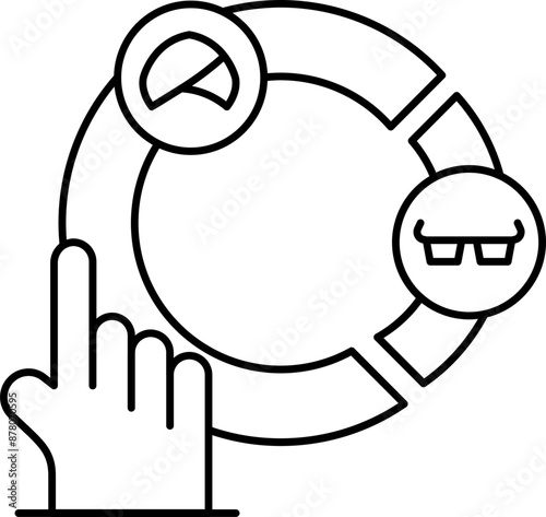 Exit Polling Pie Chart Icon in Black Linear Style.
