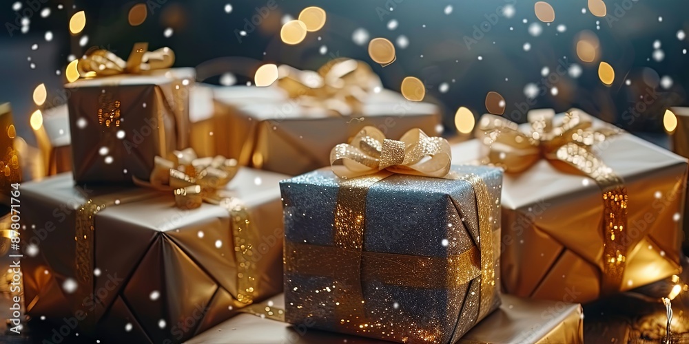 Elegant Holiday Gifts with Golden Star Accents Elegant Holiday Gifts with Golden Star Accents