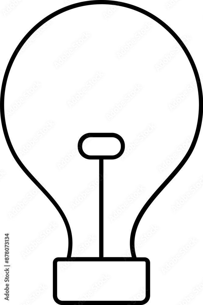 Light bulb icon in black outline. Light bulb icon in black outline.