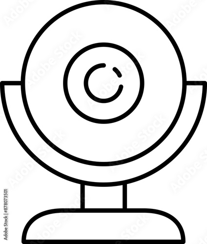 Line art illustration of Web camera icon.