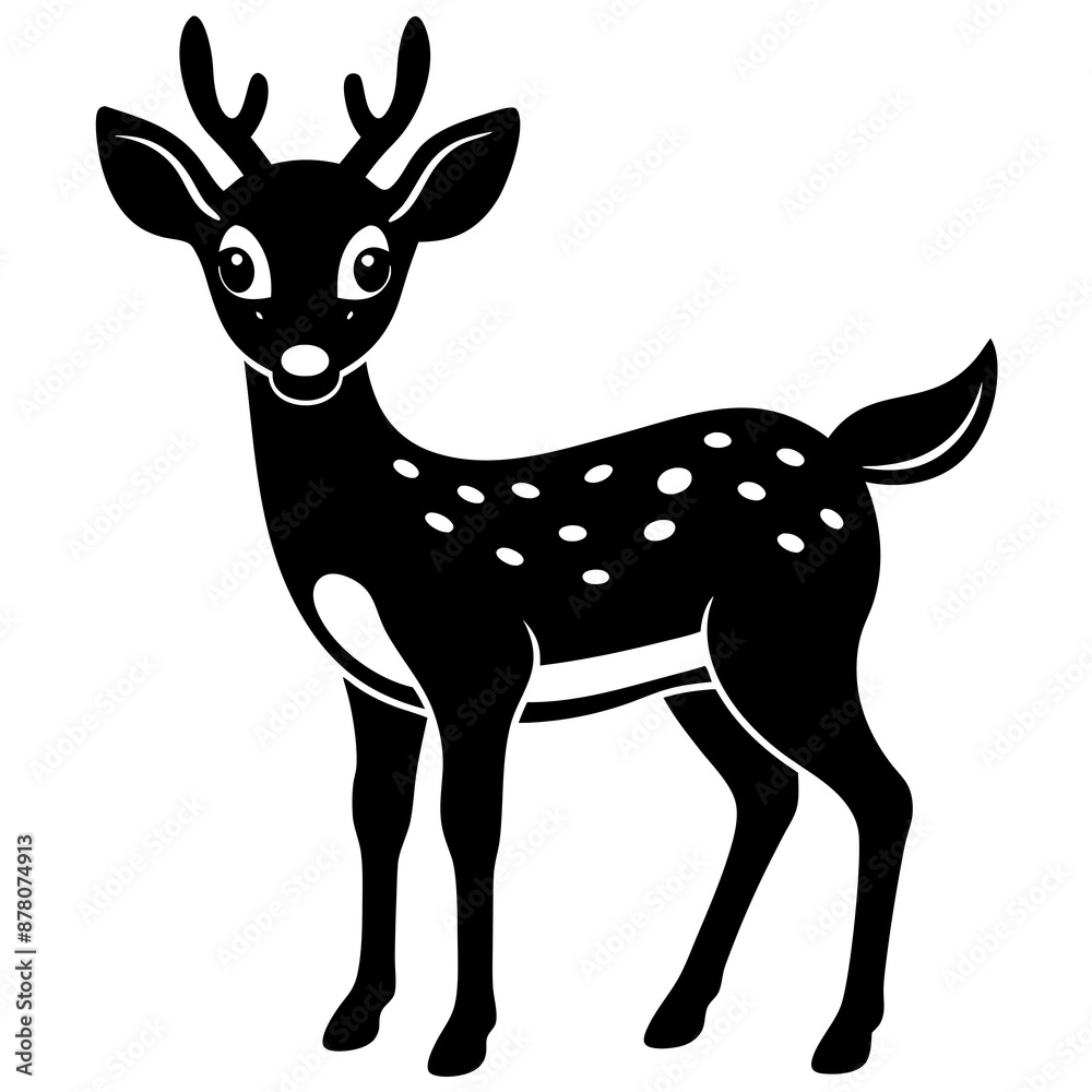 Deer silhouette vector illustration style.
Deer silhouette vector illustration style.