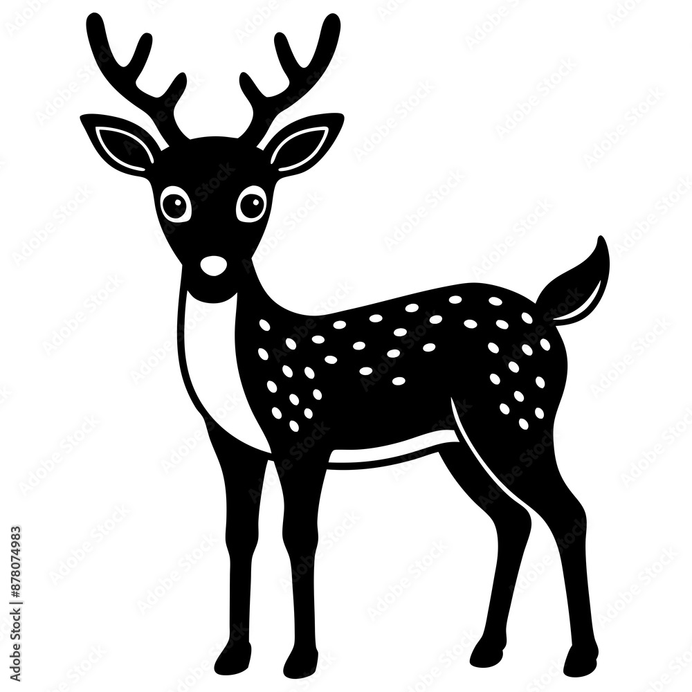 Deer silhouette vector illustration style.
Deer silhouette vector illustration style.