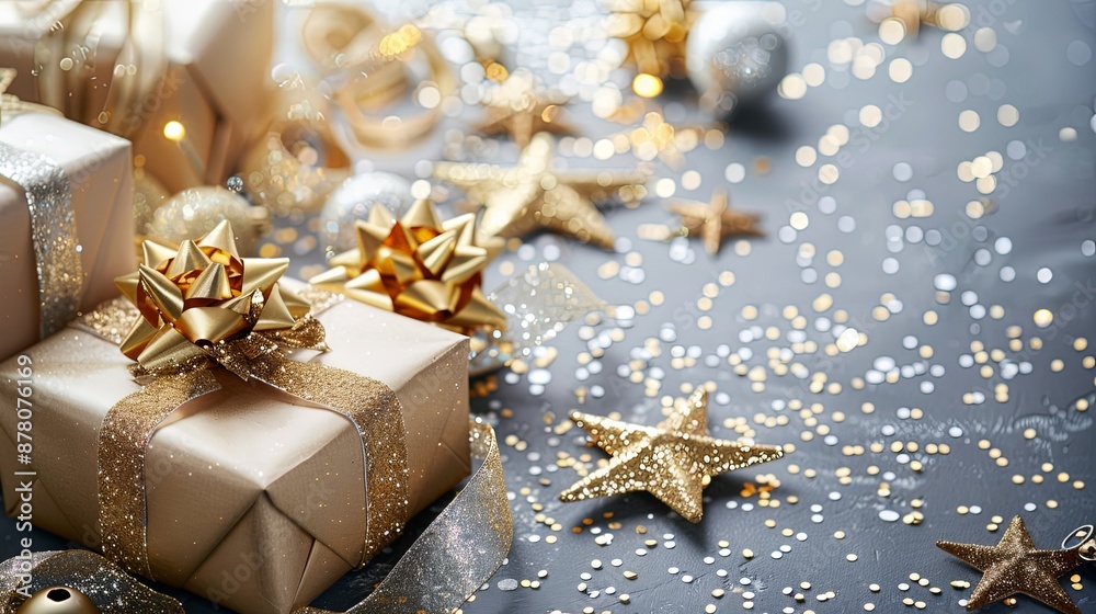 Elegant Holiday Gifts with Golden Star Accents Elegant Holiday Gifts with Golden Star Accents