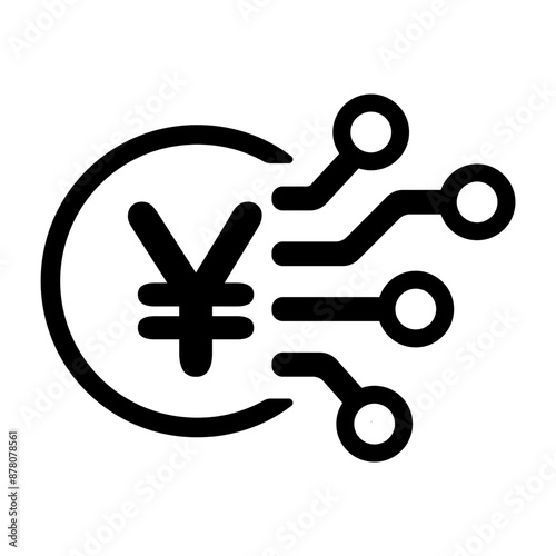 E-money ( electronic money, digital payment ) vector icon illustration (JPY)