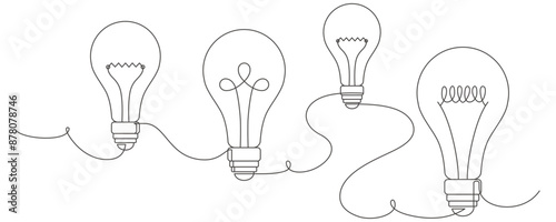 vector design set of four light bulbs