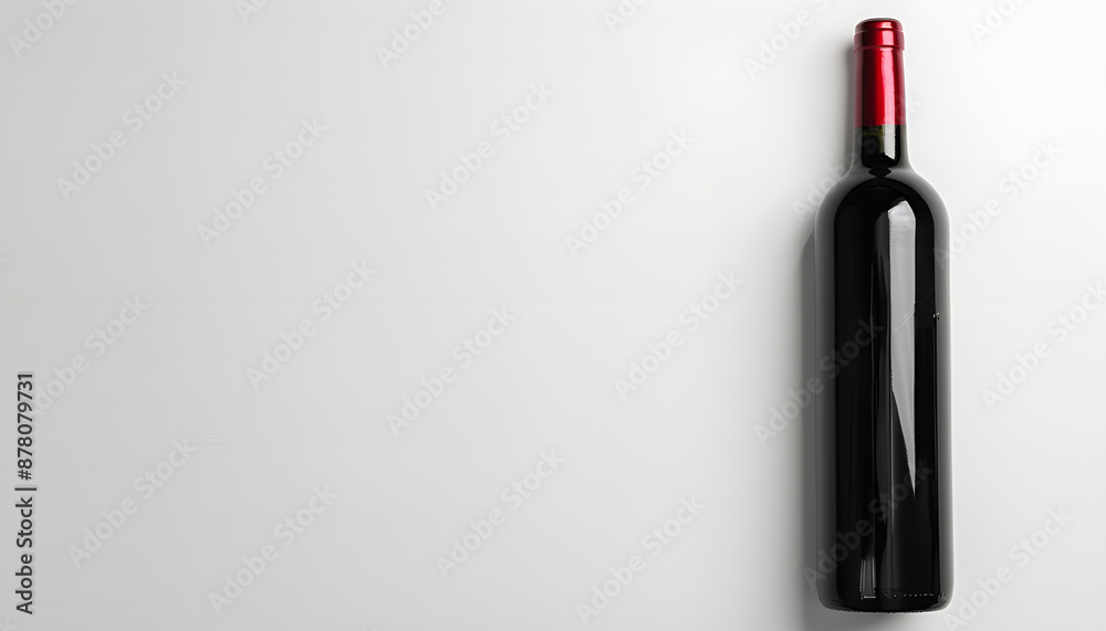 Bottle of tasty red wine on white background, space for text Bottle of tasty red wine on white background, space for text