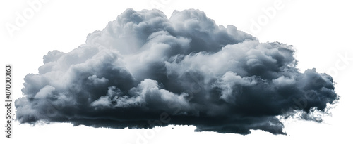 Large, dark cumulus cloud, cut out - stock png.