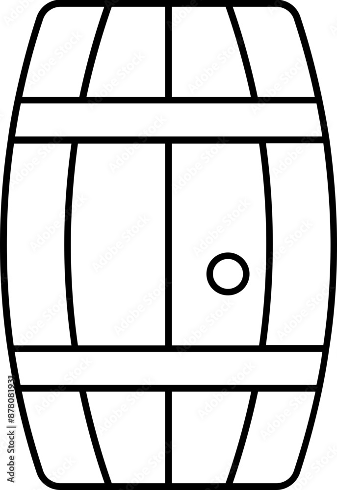 Oil Barrel Icon in Black Linear Style. Oil Barrel Icon in Black Linear Style.