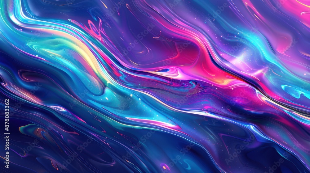 A lively arrangement of fluid blues, purples, pinks, and greens, layered with diagonal lines, producing a vibrant and abstract visual experience.
A lively arrangement of fluid blues, purples, pinks, and greens, layered with diagonal lines, producing a vibrant and abstract visual experience.