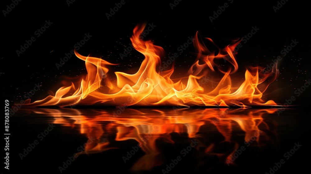 Vivid orange flames flicker fiercely against a deep black canvas, embodying the raw energy of fire's dance.
Vivid orange flames flicker fiercely against a deep black canvas, embodying the raw energy of fire's dance.