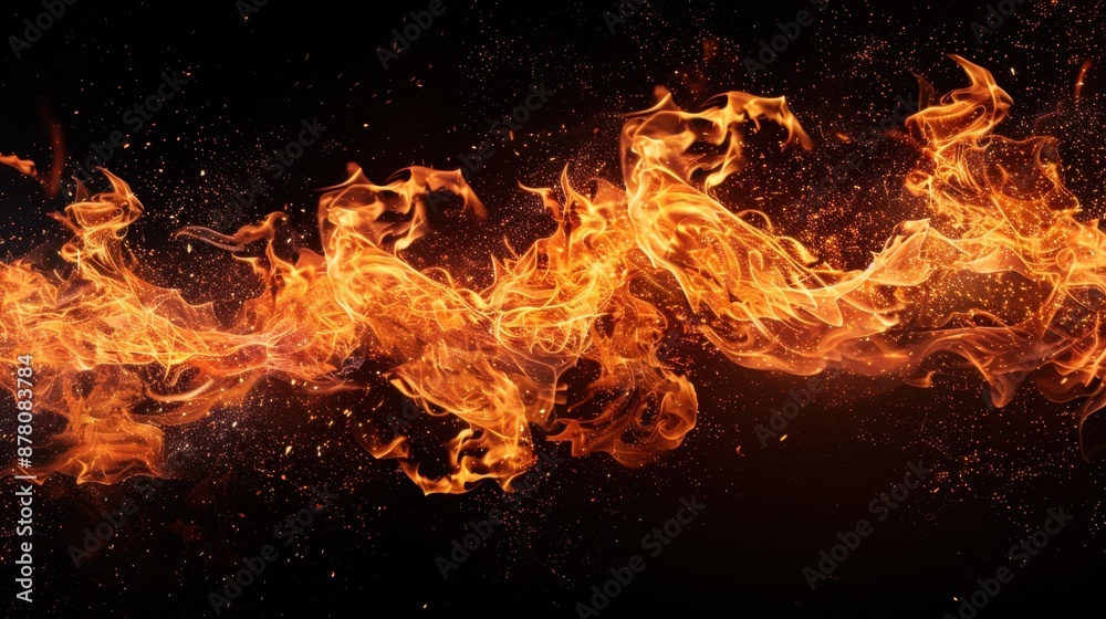 In a stark contrast, bright orange flames writhe and leap across a backdrop of intense black, capturing fire's untamed beauty.
In a stark contrast, bright orange flames writhe and leap across a backdrop of intense black, capturing fire's untamed beauty.