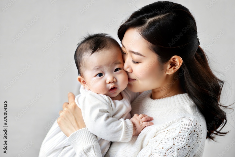 Affectionate Asian Mother Holding Baby Daughter
Affectionate Asian Mother Holding Baby Daughter