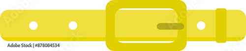 Yellow Belt or Watch Strap Icon in Flat Style.