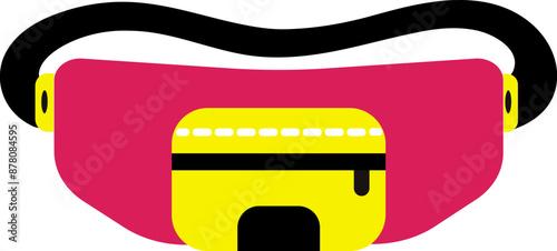 Colorful Fanny Pack Icon in Flat Style.