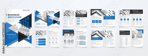 corporate brochure template design a4  page annual report with minimalist and simple cover style 