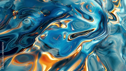Abstract fluid waves, multicolored watercolor