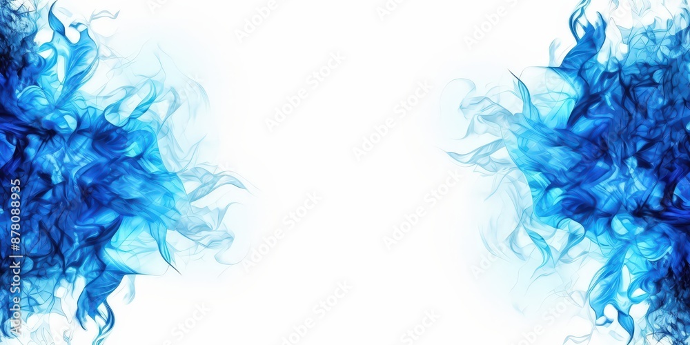 Abstract Blue Flames on White Background Abstract Blue Flames on White Background