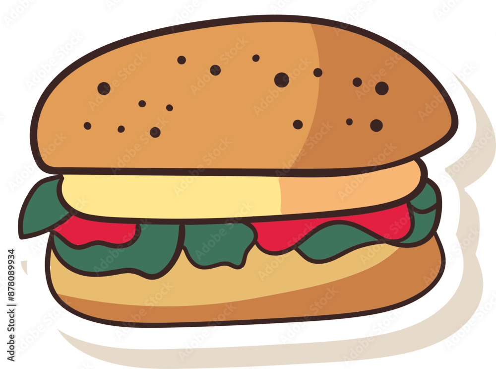 Sticker Style Hamburger Icon or Symbol. Sticker Style Hamburger Icon or Symbol.