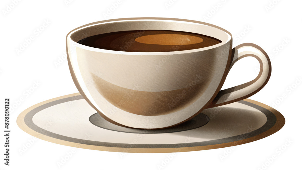Obraz premium An illustration cup of coffee on a white background