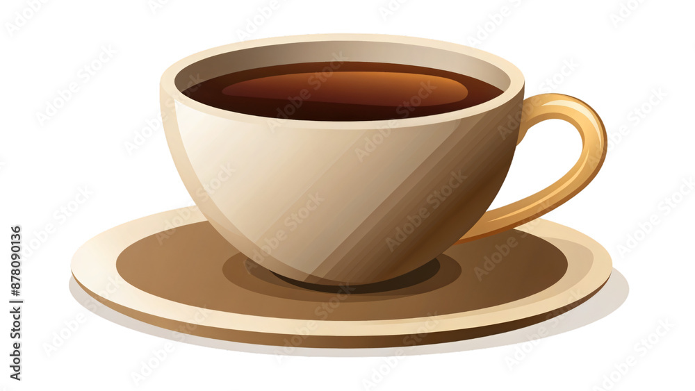 An illustration cup of coffee on a white background An illustration cup of coffee on a white background