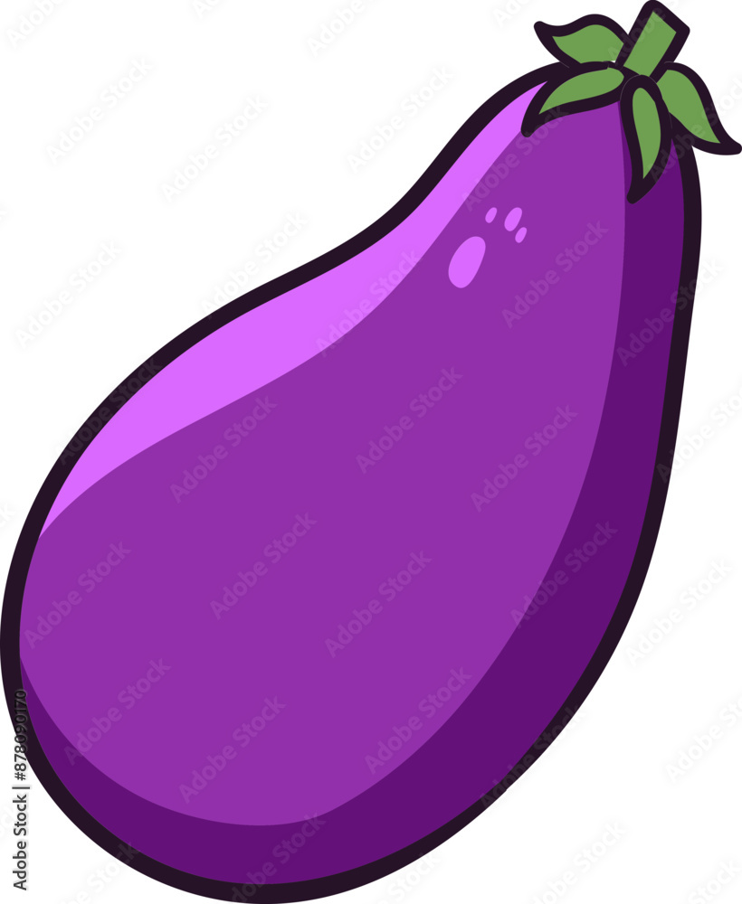 Isolated Eggplant Icon in Flat Style. Isolated Eggplant Icon in Flat Style.